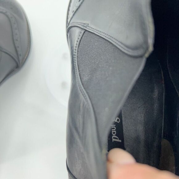 Paul Green Women's Foulard Boot Size 8 Block Heel Western Bootie Black Leather - Picture 14 of 15